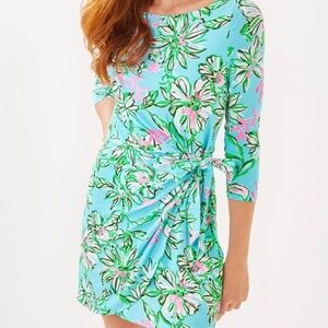 NEW Lilly Pulitzer Blaise 3/4 Sleeve Romper Multi Sun of Bun SMALL MSRP $158 NWT
